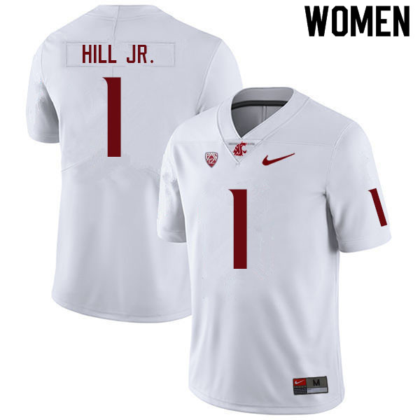 Women #1 Tyrone Hill Jr. Washington State Cougars College Football Jerseys Sale-White